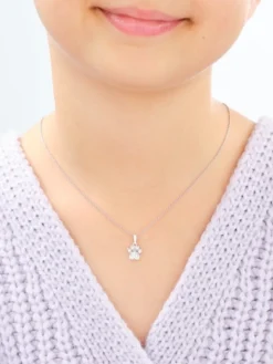 Zawieszka srebrna z cyrkoniami - łapka