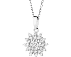 Zawieszka srebrna z cyrkonami - rozeta