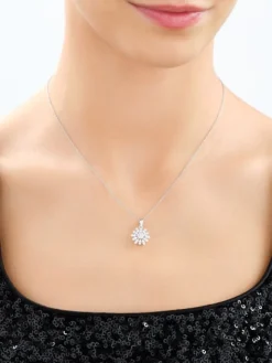 Zawieszka srebrna z cyrkonami - rozeta