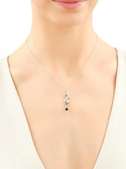 Zawieszka srebrna z cyrkoniami i szlifowanym szkłem - motyl