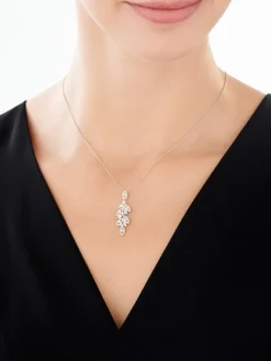 Zawieszka srebrna z cyrkoniami - liście