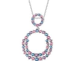 Zawieszka srebrna z cyrkoniami - koła