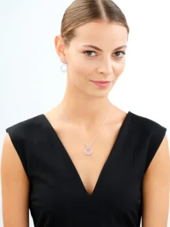 Zawieszka srebrna z cyrkoniami - koła