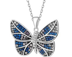 Zawieszka srebrna z cyrkoniami - motyl
