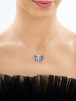 Zawieszka srebrna z cyrkoniami - motyl