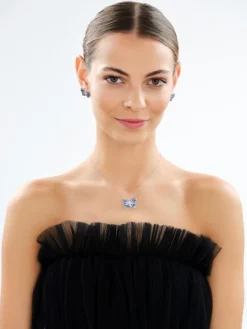 Zawieszka srebrna z cyrkoniami - motyl