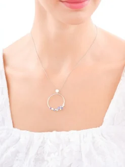 Zawieszka srebrna z cyrkoniami - koło