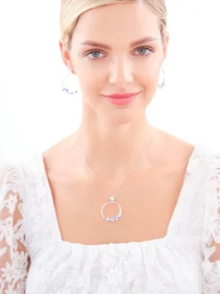 Zawieszka srebrna z cyrkoniami - koło