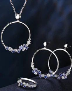 Zawieszka srebrna z cyrkoniami - koło