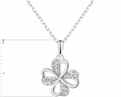 Zawieszka srebrna z cyrkoniami - koniczyna