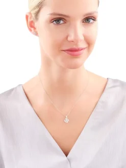 Zawieszka srebrna z cyrkoniami - koniczyna