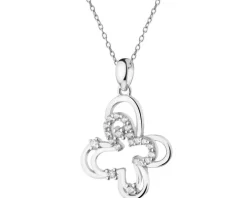 Zawieszka srebrna z cyrkoniami - motyl