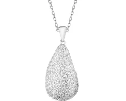 Zawieszka srebrna z cyrkoniami - łezka