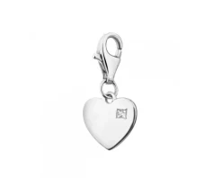 Zawieszka srebrna z cyrkonią charms - serce