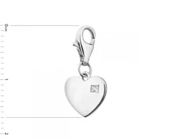Zawieszka srebrna z cyrkonią charms - serce