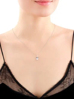 Zawieszka srebrna z cyrkoniami - sowa