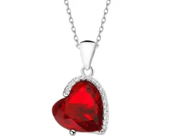 Zawieszka srebrna z cyrkoniami - serce