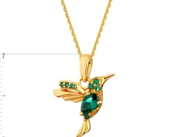 Zawieszka srebrna z cyrkoniami - koliber