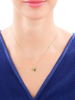 Zawieszka srebrna z cyrkoniami - koliber