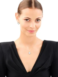 Zawieszka srebrna z cyrkoniami - kwiat