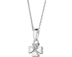 Zawieszka srebrna z cyrkoniami - koniczyna