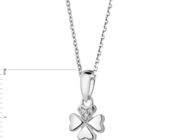 Zawieszka srebrna z cyrkoniami - koniczyna