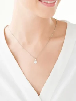 Zawieszka srebrna z cyrkoniami - koniczyna