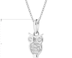 Zawieszka srebrna z cyrkoniami - sowa