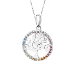 Zawieszka srebrna z cyrkoniami - drzewa