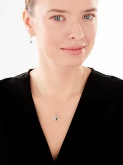 Zawieszka srebrna z cyrkoniami - koliber