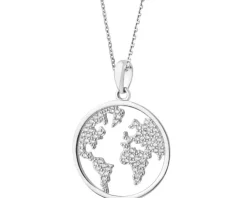Zawieszka srebrna z cyrkoniami - kula ziemska