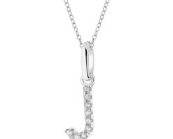 Zawieszka srebrna z cyrkoniami - litera J