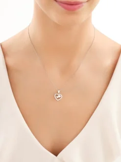 Zawieszka srebrna z cyrkoniami - serca