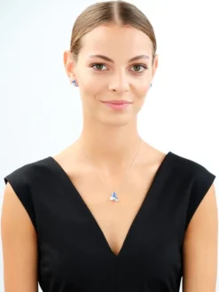 Zawieszka srebrna z cyrkoniami - serce