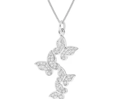 Zawieszka srebrna z cyrkoniami - motyle