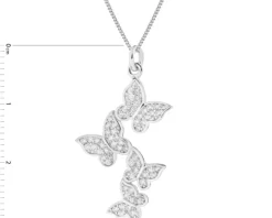 Zawieszka srebrna z cyrkoniami - motyle