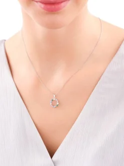 Zawieszka srebrna z cyrkoniami - koło