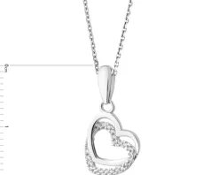 Zawieszka srebrna z cyrkoniami - serca