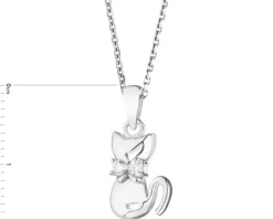 Zawieszka srebrna z cyrkoniami - kot