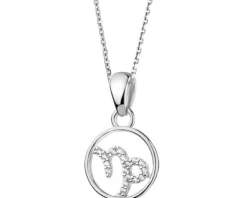 Zawieszka srebrna z cyrkoniami - Koziorożec