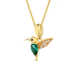 Zawieszka srebrna z cyrkoniami - koliber