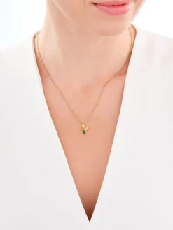 Zawieszka srebrna z cyrkoniami - koliber