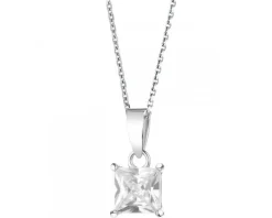 Zawieszka srebrna z cyrkoniami - kwadrat