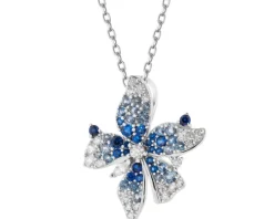 Zawieszka srebrna z cyrkoniami - kwiat