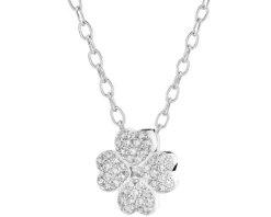 Zawieszka srebrna z cyrkoniami - koniczyna