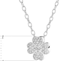 Zawieszka srebrna z cyrkoniami - koniczyna