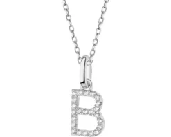 Zawieszka srebrna z cyrkoniami - litera B
