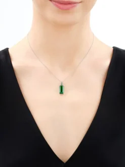 Zawieszka srebrna z cyrkoniami i szlifowanym szkłem