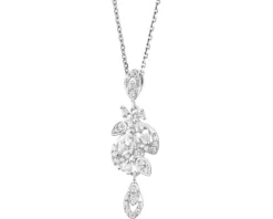 Zawieszka srebrna z cyrkoniami - liście