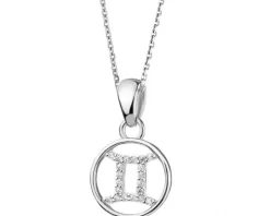 Zawieszka srebrna z cyrkoniami - Bliźnięta